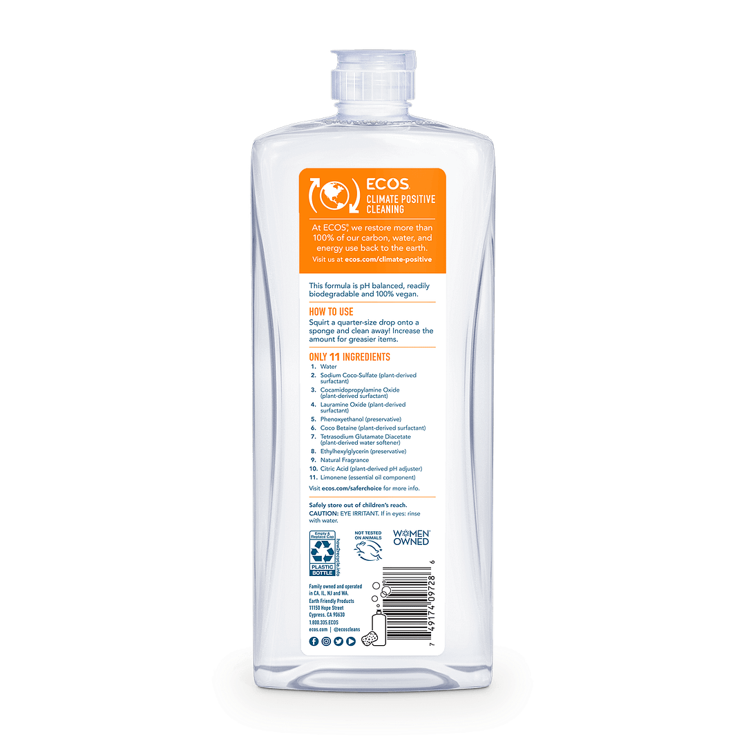 ECOS Dish Soap Apricot Back