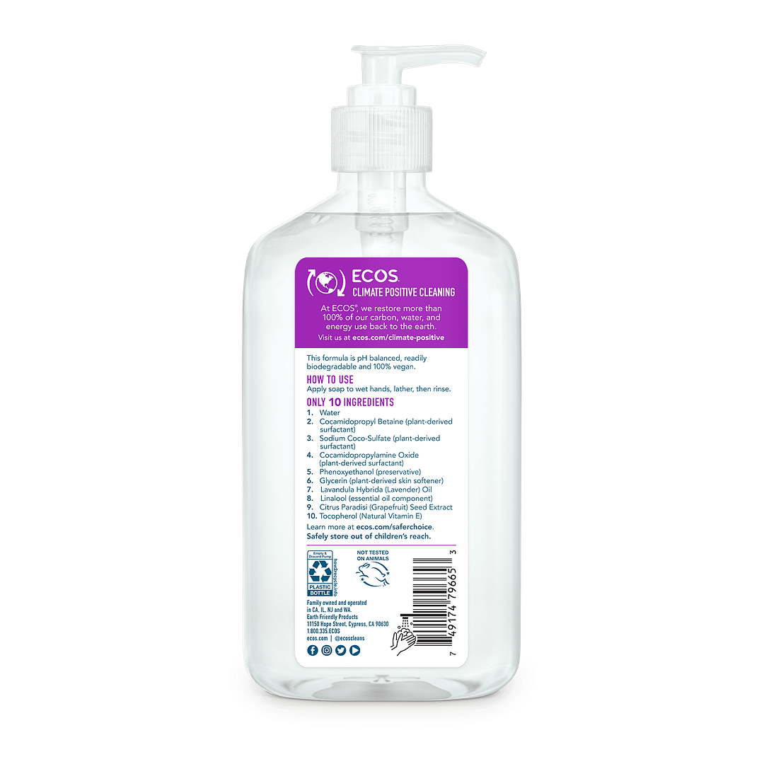 ECOS Hand Soap Lavender Back