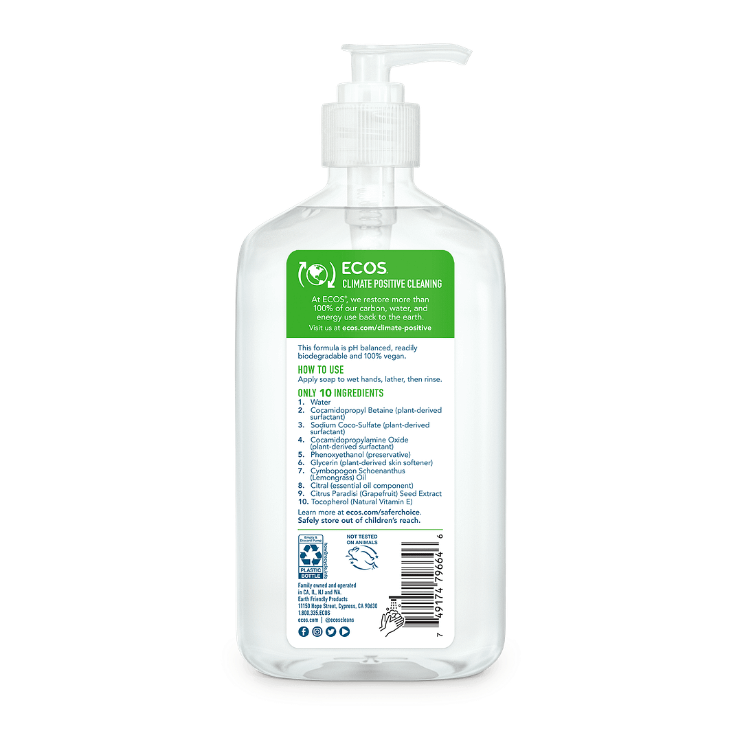 ECOS Hand Soap Lemongrass Back