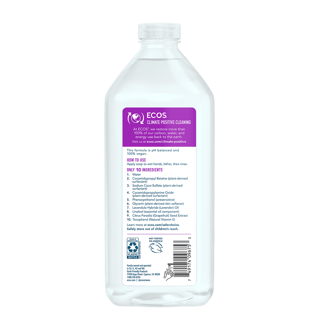 Lavendar Hand Soap Refill Back